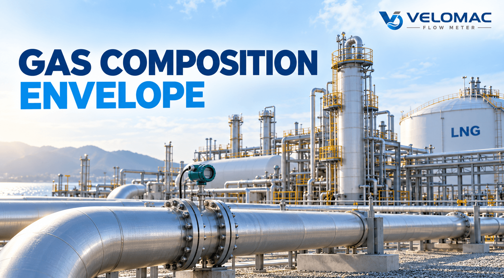 LNG plant gas piping and pretreatment system during gas flow measurement review after feed composition changes