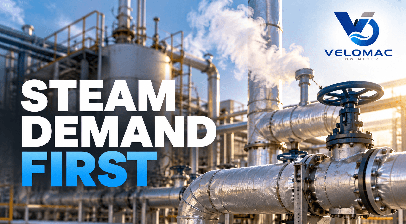 Steam injection piping at an industrial production facility during steam flowmeter sizing review for production expansion.