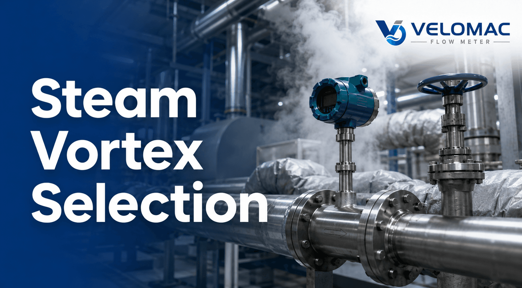 Vortex Flowmeter installed on an industrial steam line during steam flow measurement application review