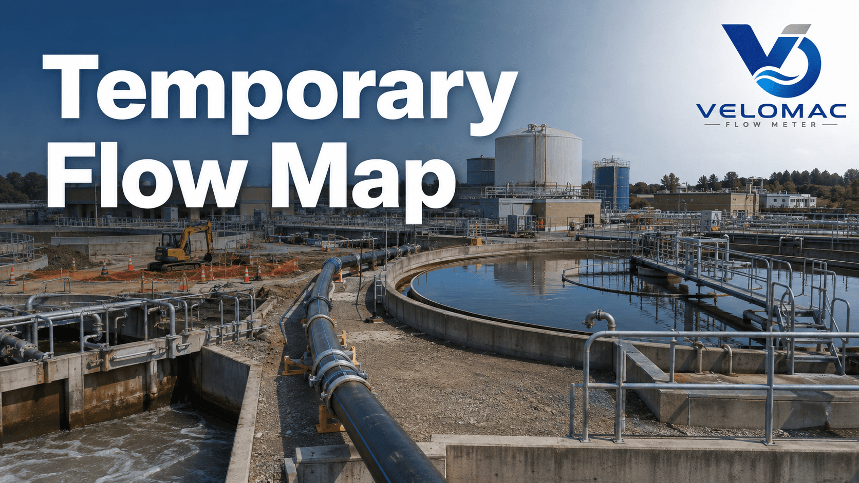 Brownfield wastewater plant upgrade with temporary pipelines, bypass routes, and flow measurement points during staged construction